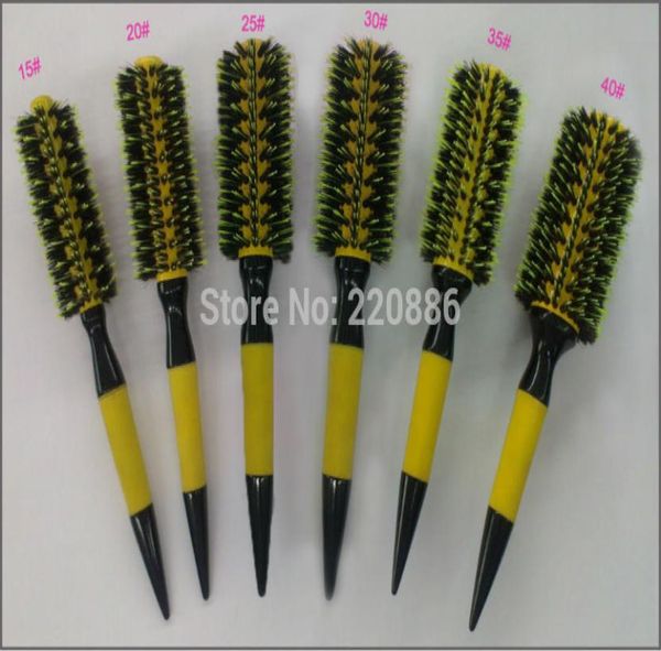 

whole wooden hair brush with boar bristle mix nylon styling tools professional round hair brush gichb505 6pcsset1558808, Silver