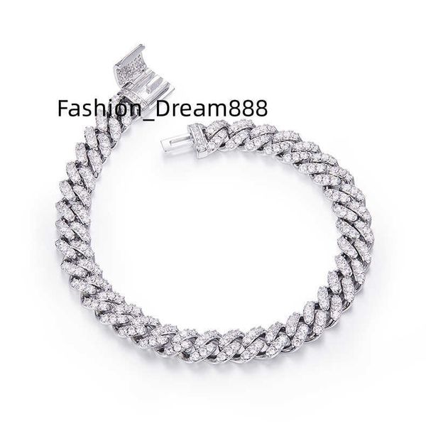 

8mm 925 womens moissanite cuban necklace, Silver