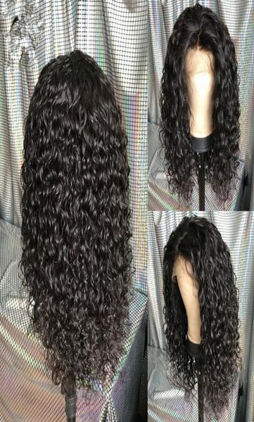 

250 density pre plucked 360 frontal wigs 10quot22quot water wave brazilian lace front human hair wig3226564, Black;brown