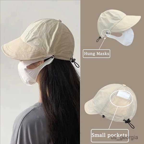 

ball caps upgraded baseball cap women hang masks sun protection hats summer caps breathable outdoor sunscreen r230630, Blue;gray