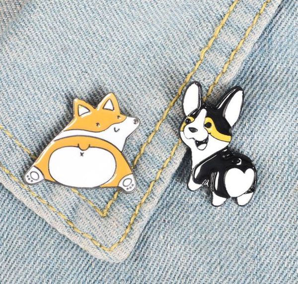 

corgi butt enamel pins sweety cute dogs badge brooch bag clothes lapel pin cartoon animal jewelry gift for fans kids friend3193540, Blue