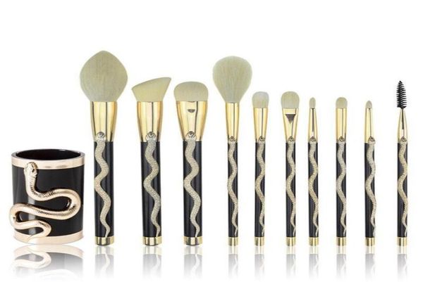 

whole new arrived 3d stereoscopic snake makeup brushes crystal cosmetic makeup brushes 10pcsset9084415