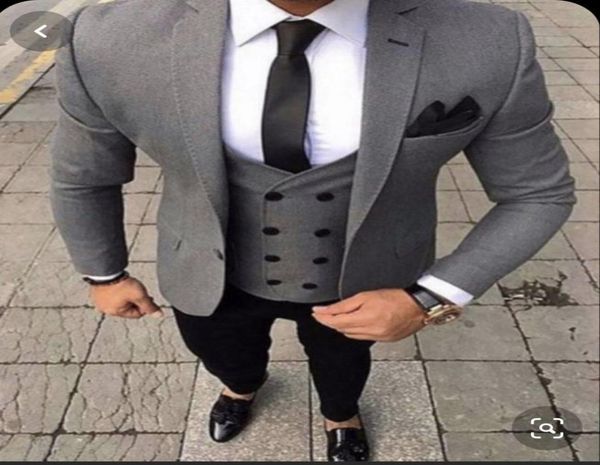 

excellent style one button gray groom tuxedos notch lapel groomsmen man suits mens wedding suits jacketpantsvesttie 4555205135, Black;gray