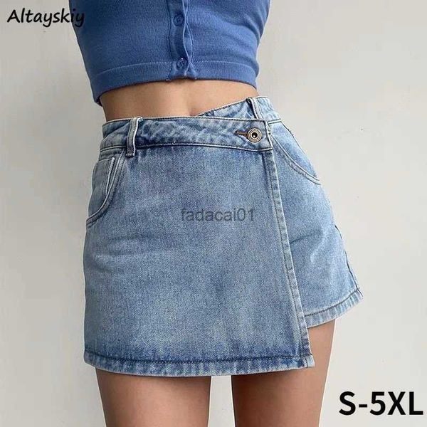 

mini denim skirts women slim chic vintage new summer asymmetrical weet streetwear design ulzzang dent harajuku y2k faldas l230621, Black
