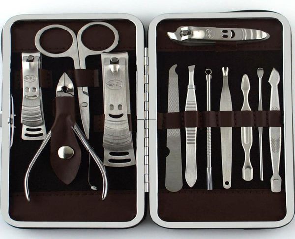 

2pcs nail manicure set and kit pedicure scissor tweezer knife ear pick utility nail clipper kit stainless steel nail care to8004266