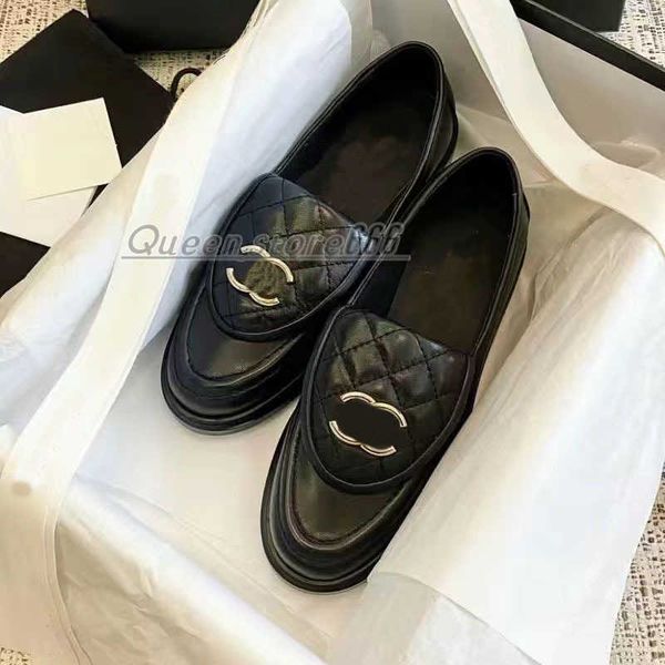

loafers 2023 fall fashion leather ringer all-match small leather shoes high-quality women's single foot metal buckle black single shoe