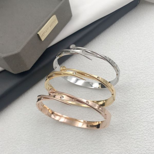

no fading nail shape bangle bracelet titanium steel jewelry for women gift, Black