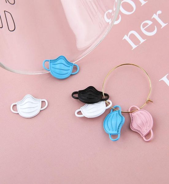 

10pcs jewelry diy accessories spraypainted masks alloy enamel charms conector earrings bracelet making pendants 1423mm yz7615700882, Bronze;silver