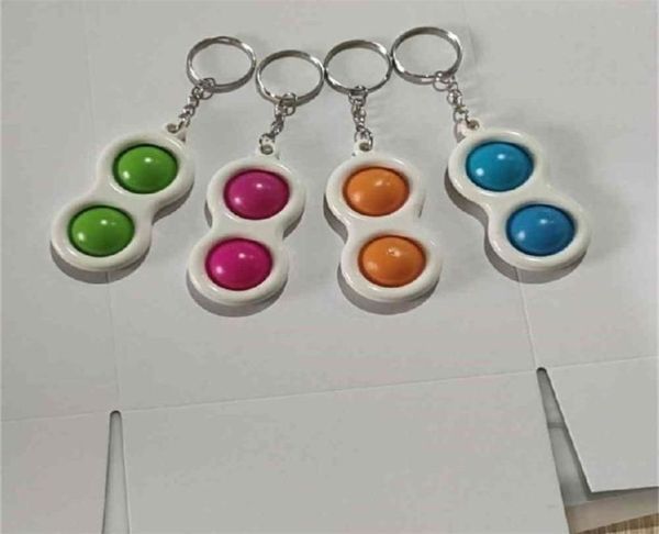 

500pcs fidget finger bubble key ring silicone keychain carabiner toys sensory fidgets for kids anti anxiety stress reliever board 5775233, Blue