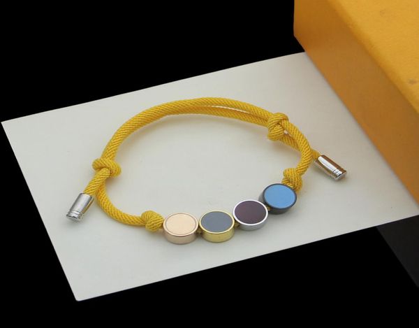 

fashion 6 colors mutilcolor corded bracelet with string beads colorful rope bracelets gift retail box in stock4947945, Golden;silver