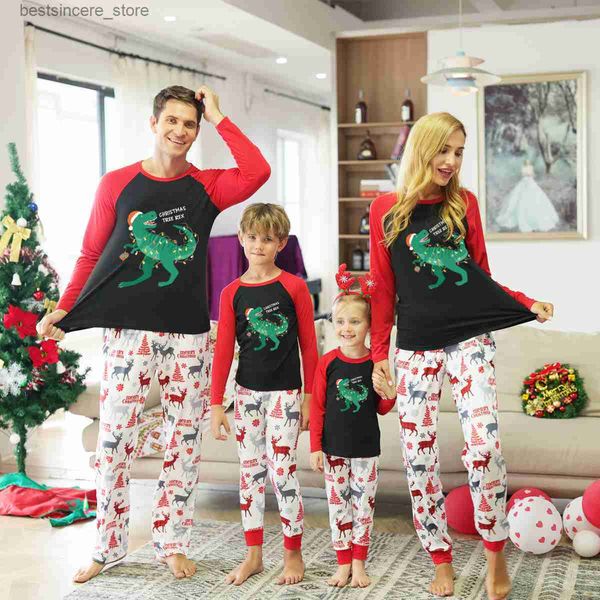 

christmas parent-child outfit 2022 new cotton long-sleeved comfortable cartoon christmas family pajamas xmas home service suit l230522, Blue