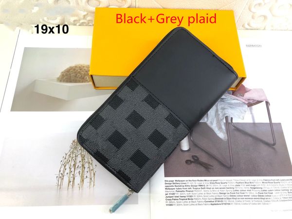 

new fashion designer wallet m2005 leather wallet women zipper long card holders coin purses woman shows exotic clutch wallets with box 60017, Red;black