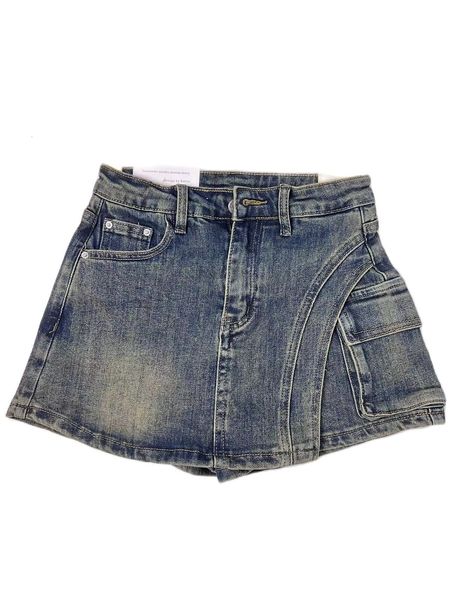 

skirts joskaa high waisted denim stretch skirts for women fashion y2k pockets mini skirt female bottoms harajuku streetwear 230629, Black