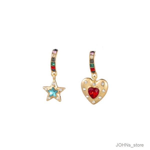

stud lady fashion heart star pendant earrings for women light luxury ladies party gift alloy jewelry direct sales r230630, Golden;silver
