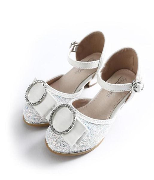 

flat shoes princess girls leather spring and autumn performance children039s single little crystal high heels3507975, Black;grey