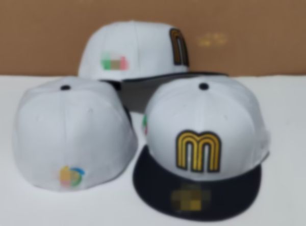 

mexico fitted caps letter  hip hop size hats baseball caps flat peak for men women full closed hh-6.30, Blue;gray