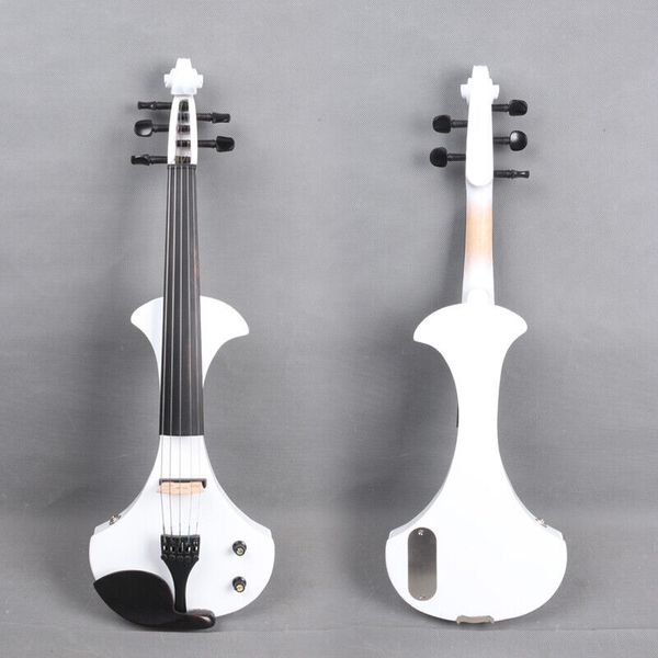 

5string electric violin 4/4 white violin solid wood violin bow case ebony parts
