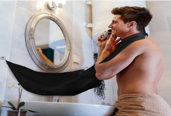 

man bathroom apron male black beard apron hair shave apron for man waterproof floral cloth household cleaning protector5132555
