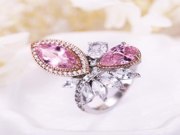 

selling luxury personalized irregular geometric plated platinum inlaid horse eye color zircon ring7458424
