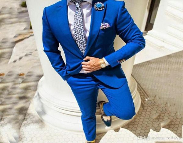 

formal royal blue suits business men outfit formal groom wear wedding tuxedo costume homme groomsmen blazer 2piece classic trajes 2929094, Black;gray