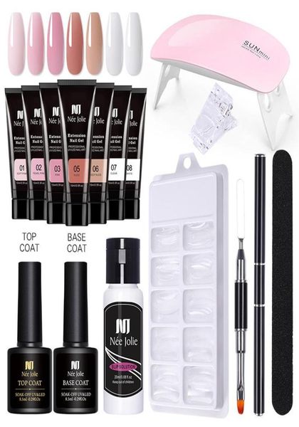 

nail art kits gel set 6w led lamp full manicure quick extension kit building polygels for nails tool kitnail2023951