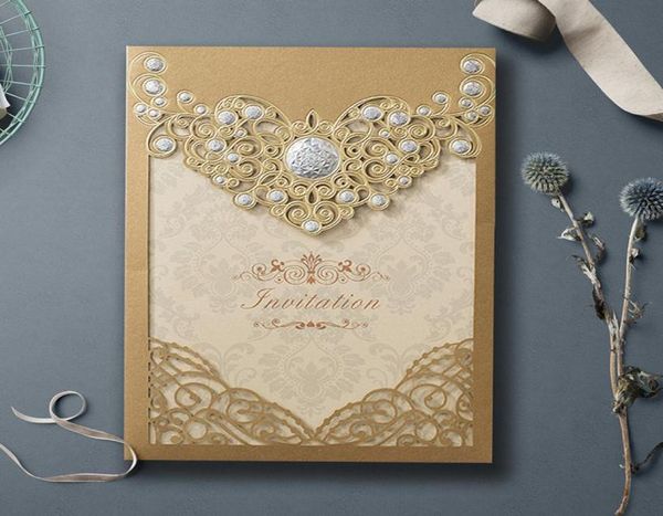 

2022 wedding invitations gold laser cutting invitation cards bridal shower engagement birthday graduation business party supplies 1734218, Black