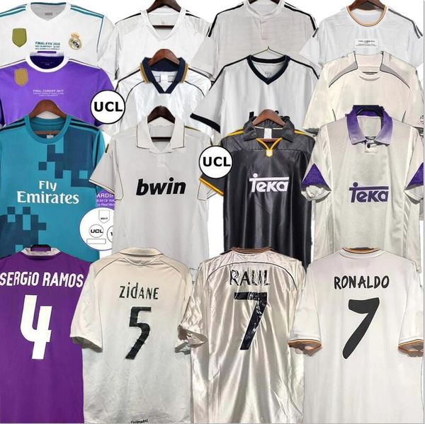 

madrid retro soccer jerseys long sleeve football t shirts guti ramos seedorf carlos 13 14 15 16 17 18 ronaldo zidane beckham raul 00 01 02 0, Black;yellow