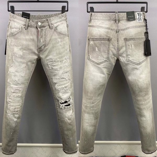 

street fashion gray jeans man distressed painted effect, Blue