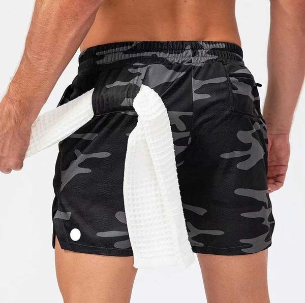 

shorts men yoga camos breathable gym pants with towel buckle loose casual running lulu lemon lululemens at a loss new fitness shorts in euro, White;black