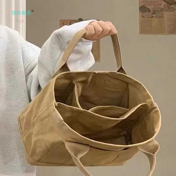 

new lotte canvas bag women's lunch bag super handbag casual bag tiktok fashion