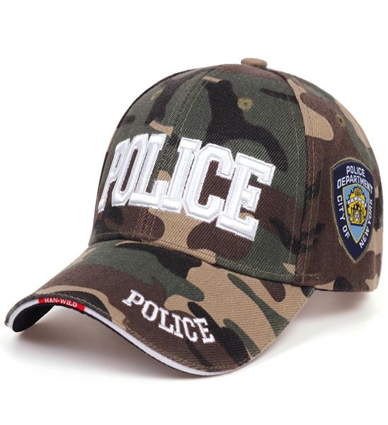 

new fashion mens tactical cap police embroidery baseball caps for men women snapback hats bone army cap sports leisure golf hats q8750813, Black;white