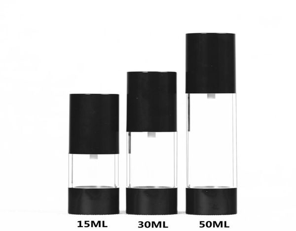 

whole new 15ml 30ml 50ml black airless pump bottle empty30 ml plastic airless refillable bottles2550147
