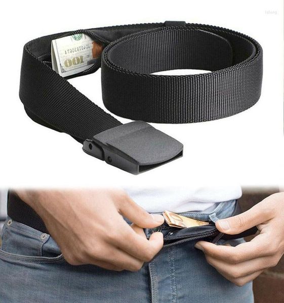

waist support travel security belt invisible money pouch wallet pockets bhd22005509, Black;gray
