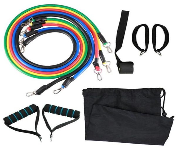 

resistance bands 11pcs fitness set workout exercise tube with door anchor ankle straps for home gym travelresistance8454828