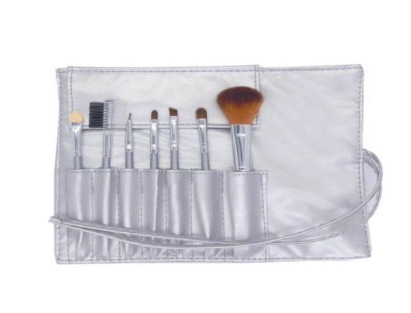 

mini portable makeup brushes sets 7pcs cosmetic brush foundation eyeshadow eyeliner eye lip make up brush kits with pu leather bag8650141