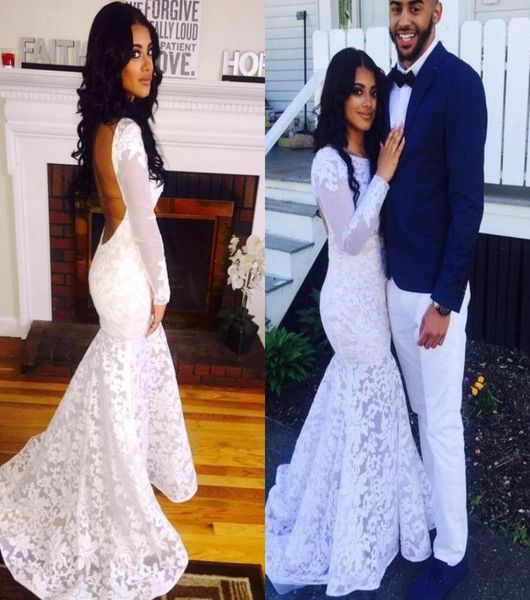 

mermaid backless formal evening dresses with long sleeve appliques long custom white long prom dresses 2016 vestidos de forma9922605, Black;red