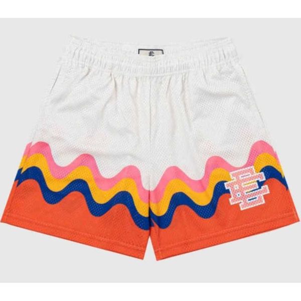 

luxury men's fashion ee shorts basic eric emanuel new york city skyline brand men women jog casual loose fitness sports beach pants mes, White;black