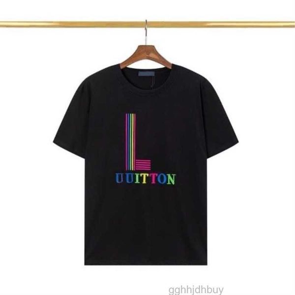 

new designer 2023 mens tshirt round neck short sleeve clothing casual cotton womens shirt color embroidery printed letter flower pattern cou, White;black