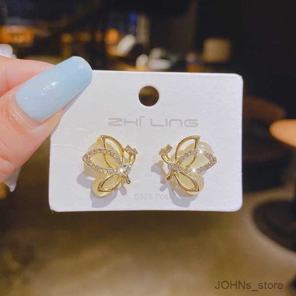 

stud new fashion earring for women luxury zircon trend butterfly jewelry pendant party gifts r230630, Golden;silver