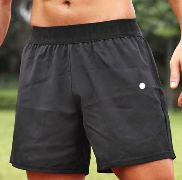 

lulus men yoga sports shorts outdoor fitness quick dry lululemens solid color casual running quarter pant tidal current fashion all-match, White;black