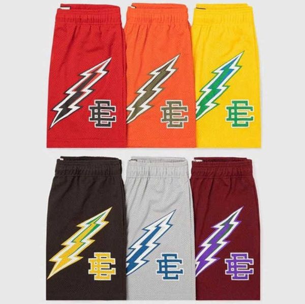 

luxury men's fashion ee shorts basic eric emanuel new york city skyline men women jog casual loose fitness sports beach pants classics, White;black