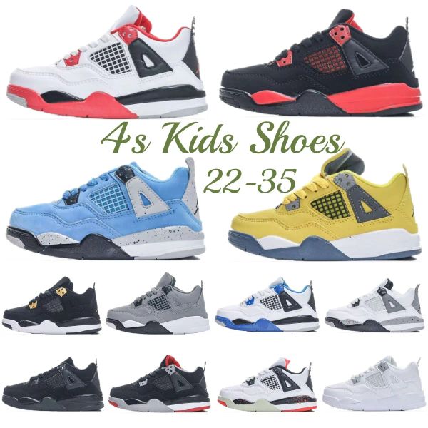

basketball baby kids shoes 4 4s black sneakers boys cat designer military trainers kid youth toddler infants runner shoe athletic outdoor ch