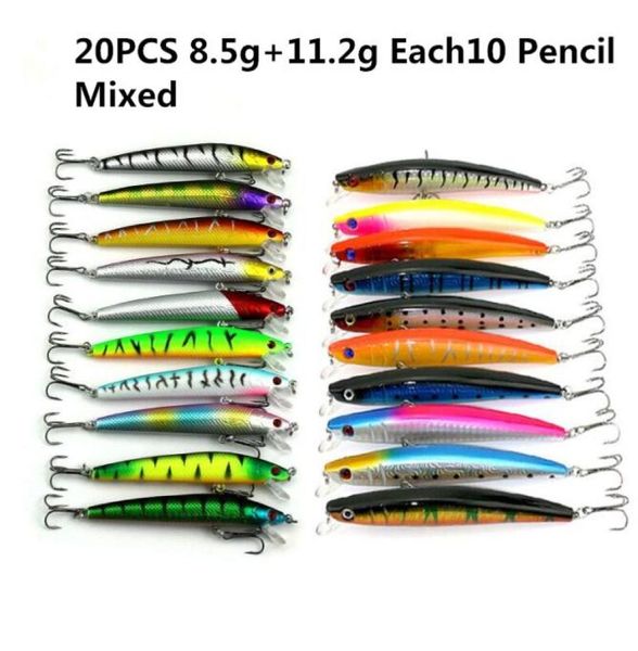 

20pcs 85g112g each10 pencil mixed lure fishing bait hard baits artificial fishing baits mixed highquality9840286