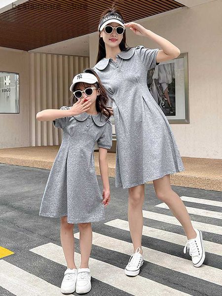 

parent-child dress summer new korean version children's clothing children's net red mother and daughter clothing mommy and me l230, Blue