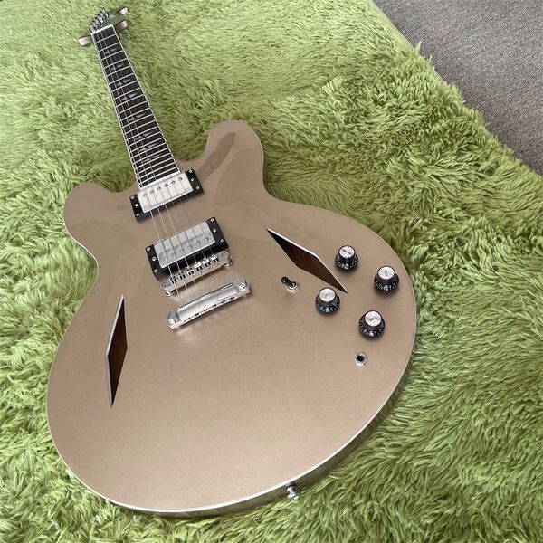 

champagne hollowed out guitar fast rosewood neck and fretboard