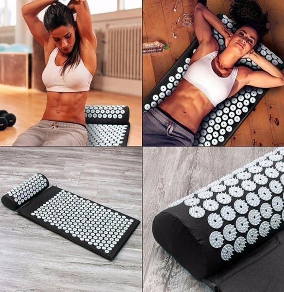

nonundefinedslip yoga mats acupressure mat spike massage mat and pillow relieve back relax muscles acupuncture cushions applicator 201203133
