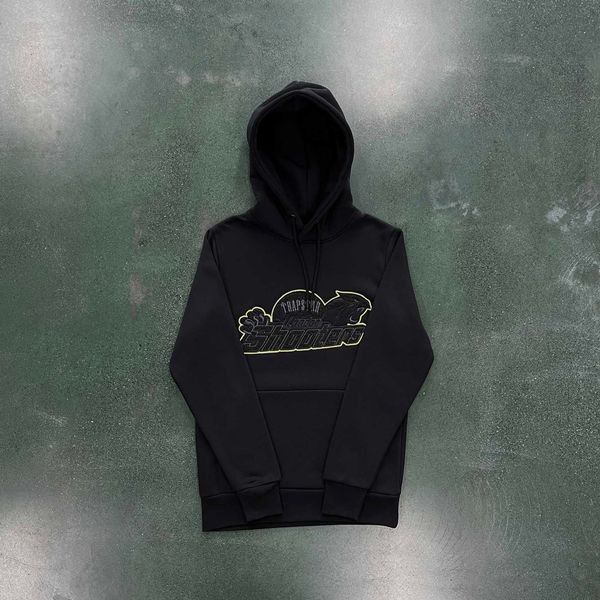 

new trapstar men's sweater hoodie sports set black yellow panther head embroidery cotton drill