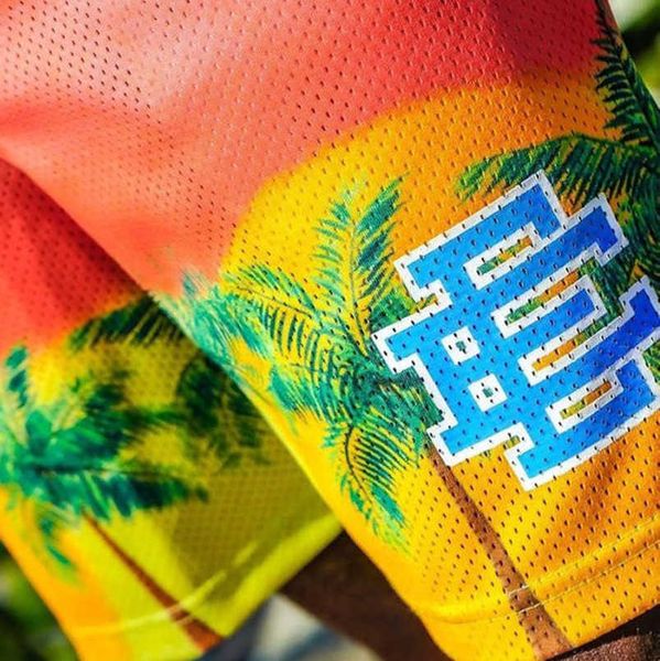 

men's fashion luxury ee shorts basic eric emanuel new york city skyline brand men women jog casual loose fitness sports beach pants mes, White;black