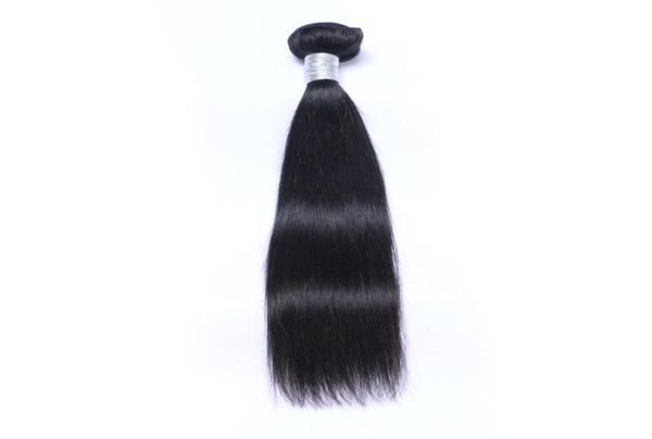 

brazilian virgin human hair straight unprocessed remy hair weaves double wefts 100gbundle 1bundlelot can be dyed bleached1230668, Black