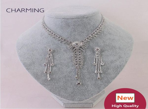 

necklaces for women and earrings 2 pcs bridal jewelry sets imitation jewellery charms style new fashion jewelry whole s 7494680, White